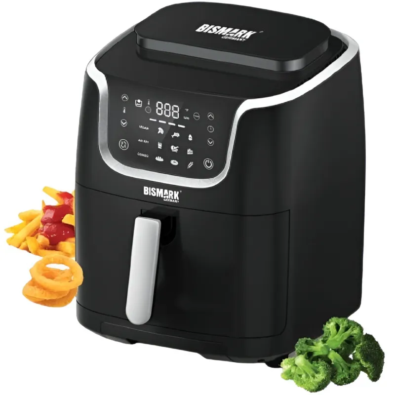 سرخ‌کن با بخارپز بیسمارک مدل BM3580 – ظرفیت 7 لیتر، توان 2000 وات، صفحه‌نمایش دیجیتال لمسی، طراحی مدرن + گارانتی 24 ماهه کارت طلایی تعویض