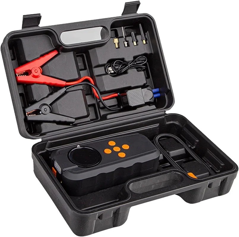 جامپ استارتر و کمپرسور باد چهار کاره مدل YX1920 با پاوربانک و چراغ اضطراری خودرو